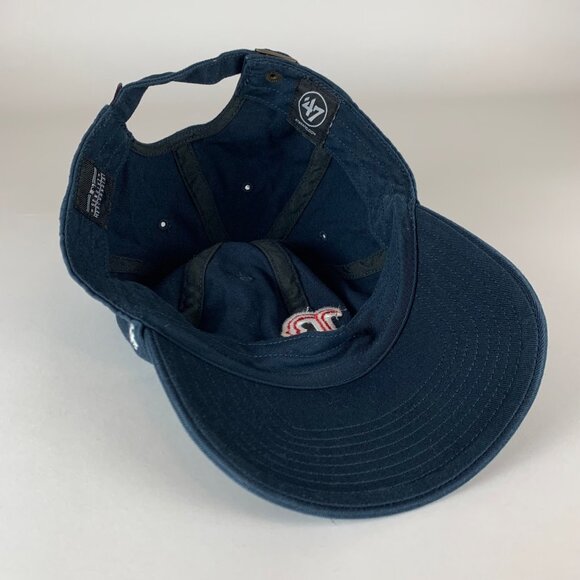 Boston Red Sox MLB Navy Blue 47 Brand Clean Up Relaxed Fit Strapback Hat - Picture 4 of 6